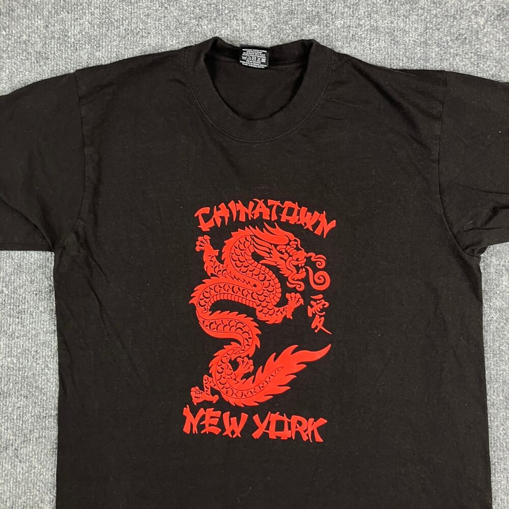 Wali T-Shirt Mens Size L Black Chinatown New York Dragon Graphic Asian
